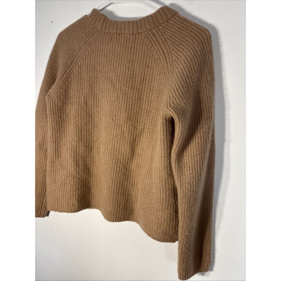 QUINCE  Women’s Mongolian Cashmere Fisherman Crewneck Sweater Size M brown - Picture 11 of 13